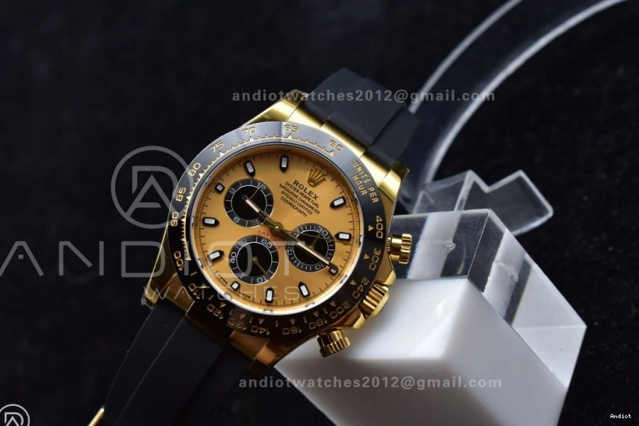 Strap BTF on Dial Oysterflex 1:1 YG Daytona SA4130 Black Edition Best Rubber 116518 0121